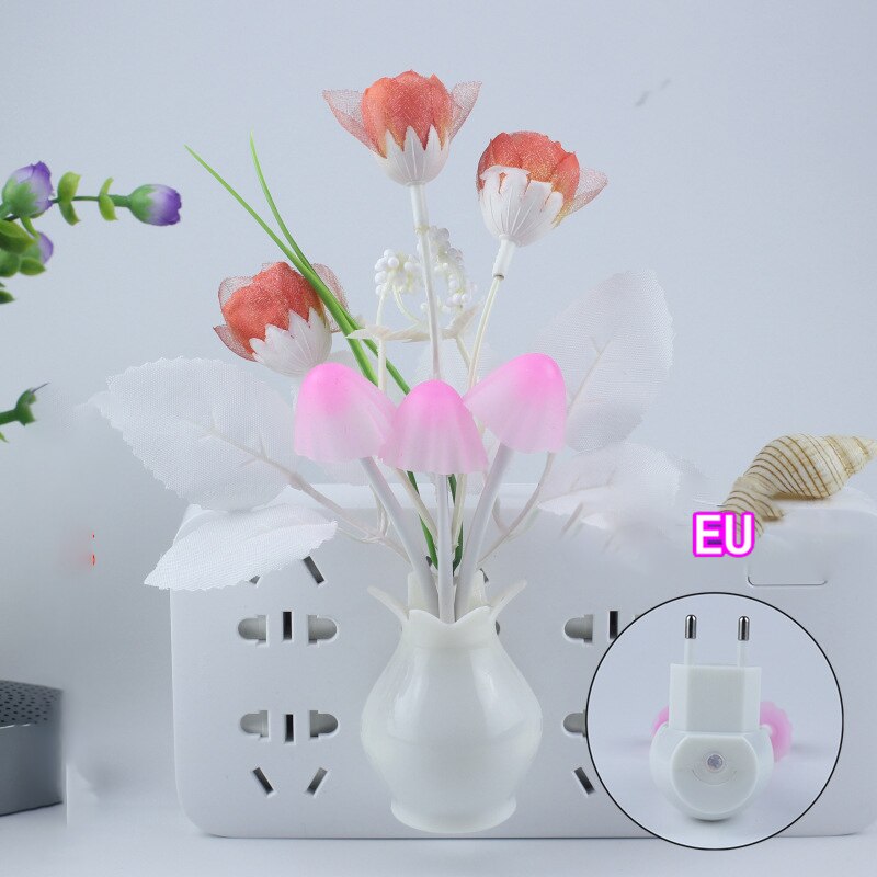 LED Novelty light Mushroom Flower light sensor night lamp