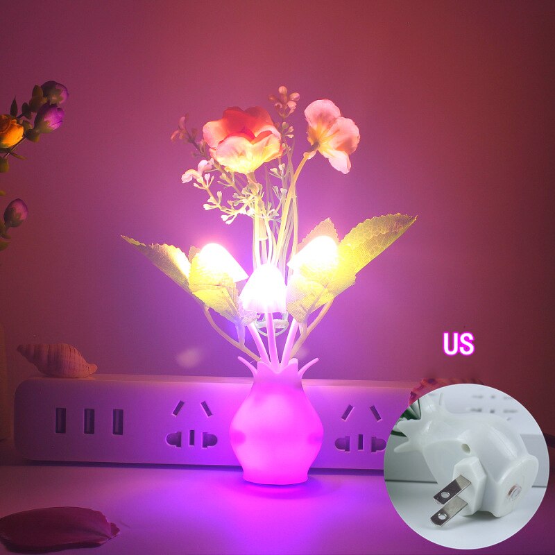 LED Novelty light Mushroom Flower light sensor night lamp