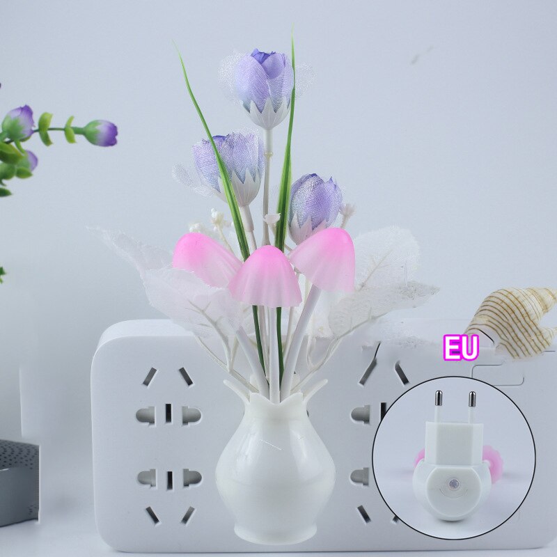 LED Novelty light Mushroom Flower light sensor night lamp