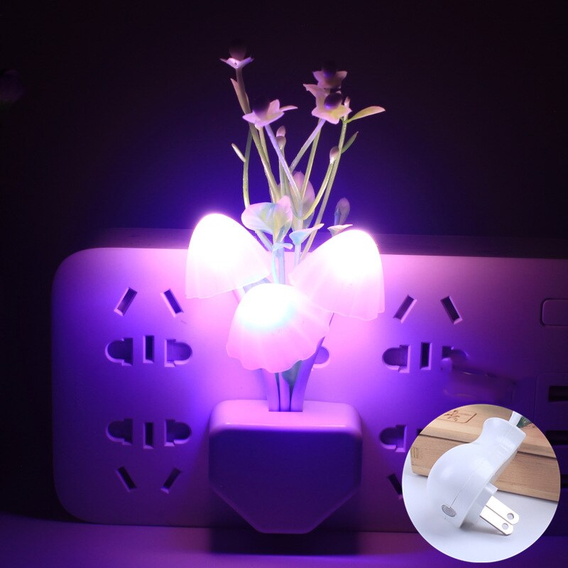 LED Novelty light Mushroom Flower light sensor night lamp