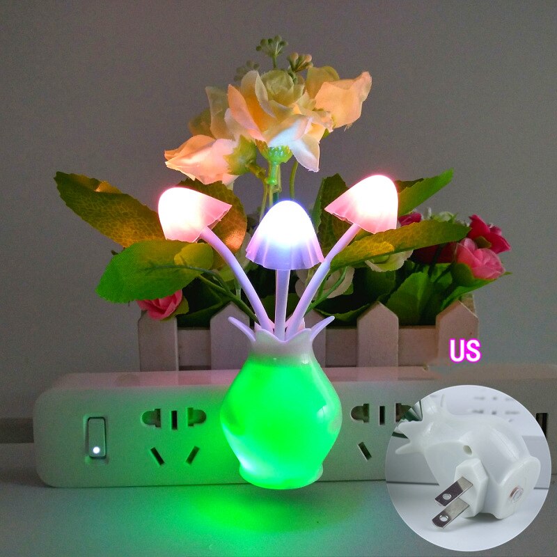 LED Novelty light Mushroom Flower light sensor night lamp