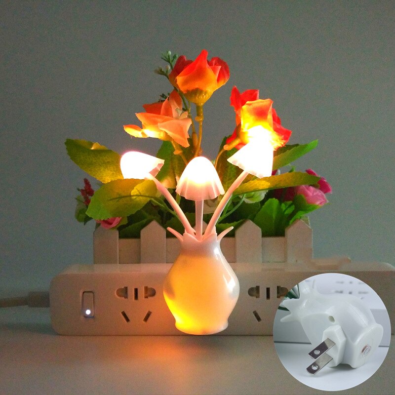 LED Novelty light Mushroom Flower light sensor night lamp