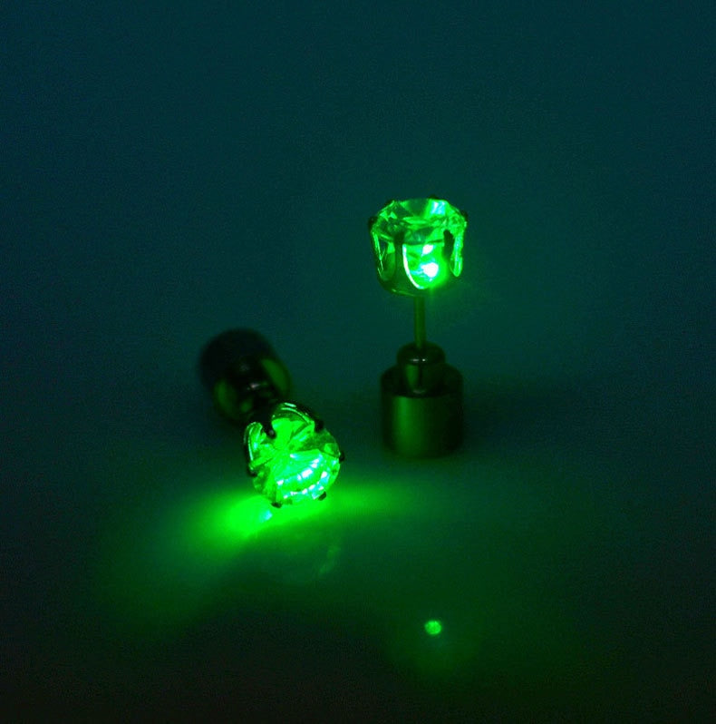 Light Up LED Bling Ear Stud Rings