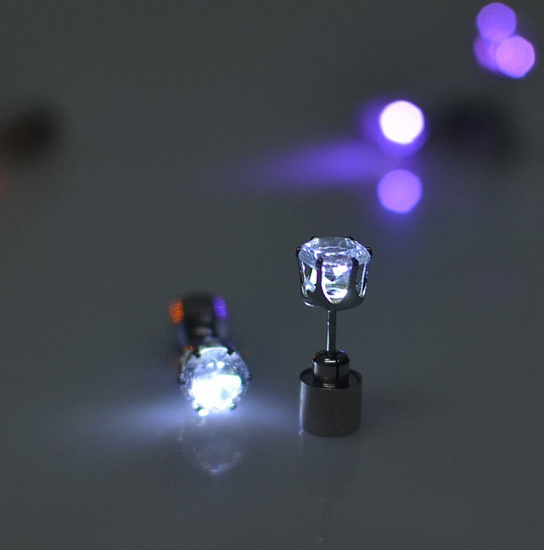 Light Up LED Bling Ear Stud Rings