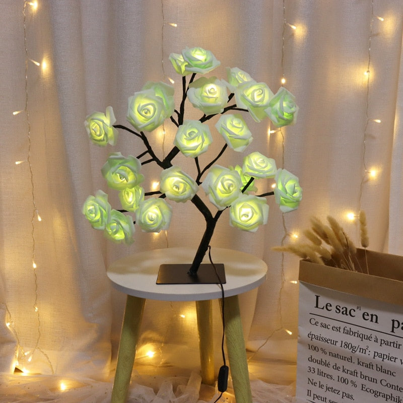 LED Rose Flower Tree Lights USB Table Lamp