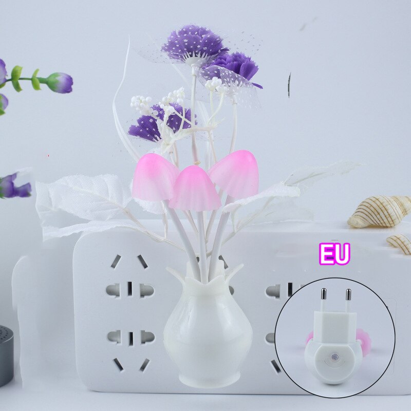 LED Novelty light Mushroom Flower light sensor night lamp