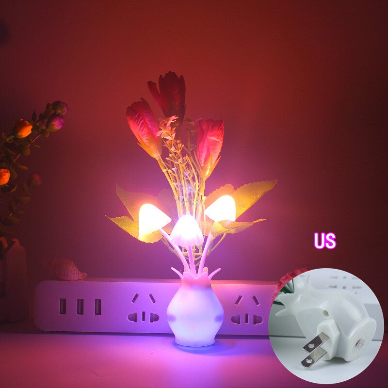 LED Novelty light Mushroom Flower light sensor night lamp