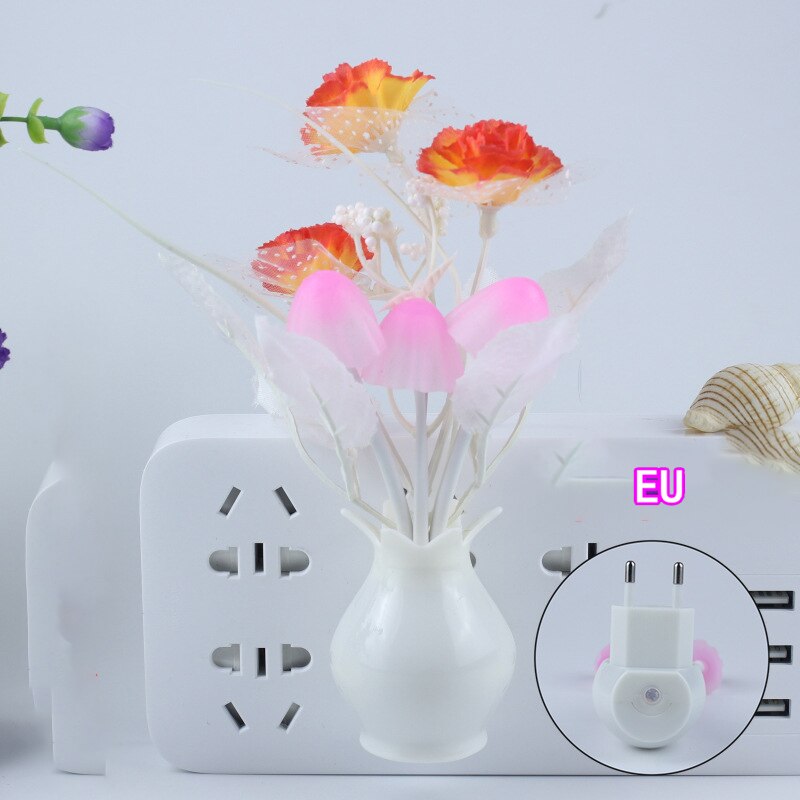 LED Novelty light Mushroom Flower light sensor night lamp