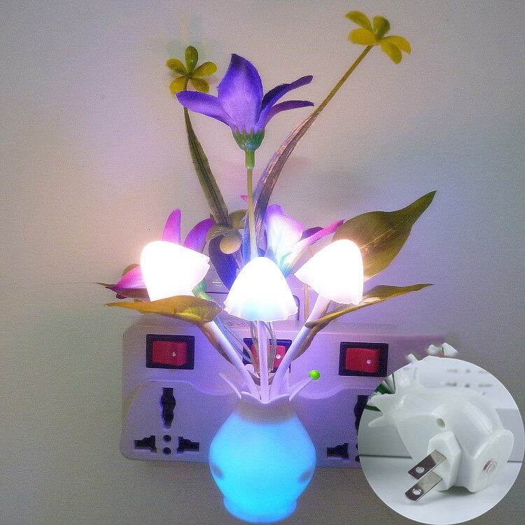 LED Novelty light Mushroom Flower light sensor night lamp