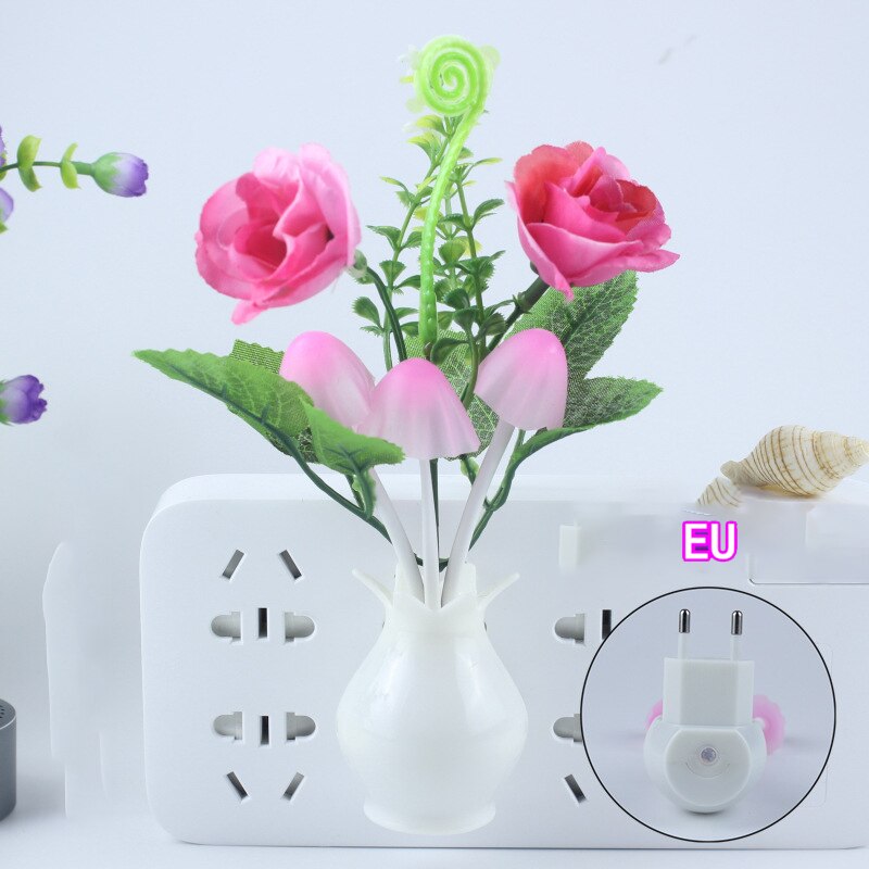 LED Novelty light Mushroom Flower light sensor night lamp