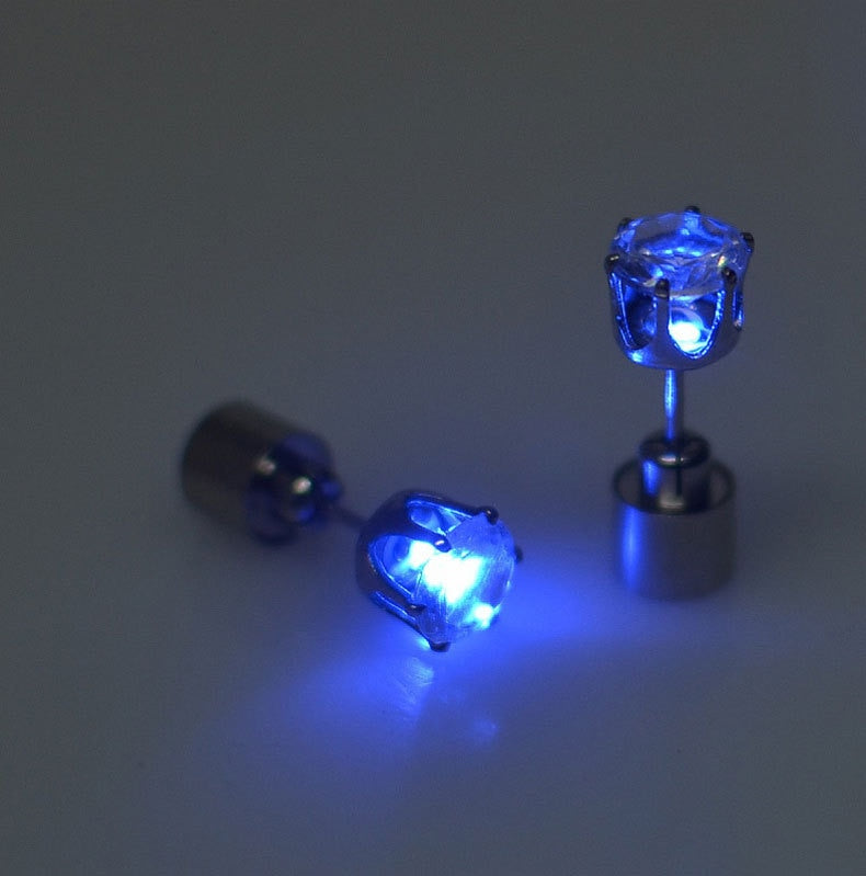 Light Up LED Bling Ear Stud Rings