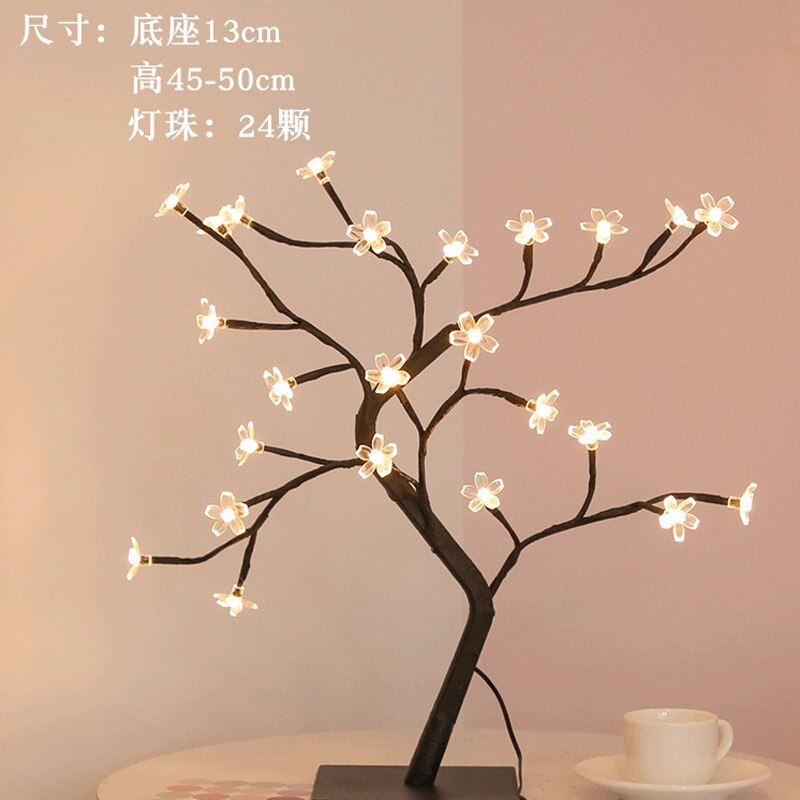 LED Rose Flower Tree Lights USB Table Lamp