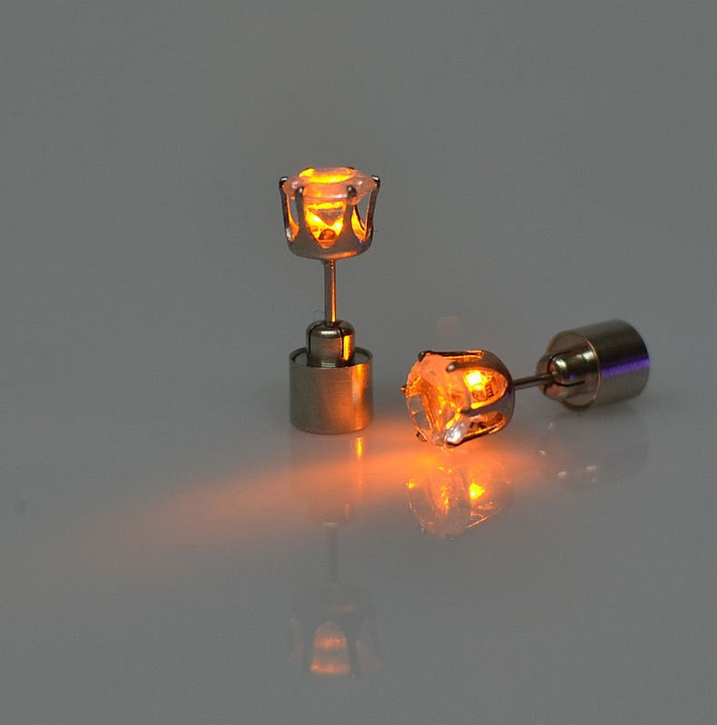 Light Up LED Bling Ear Stud Rings