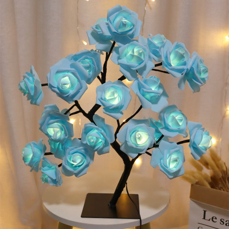 LED Rose Flower Tree Lights USB Table Lamp