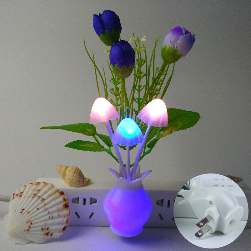 LED Novelty light Mushroom Flower light sensor night lamp