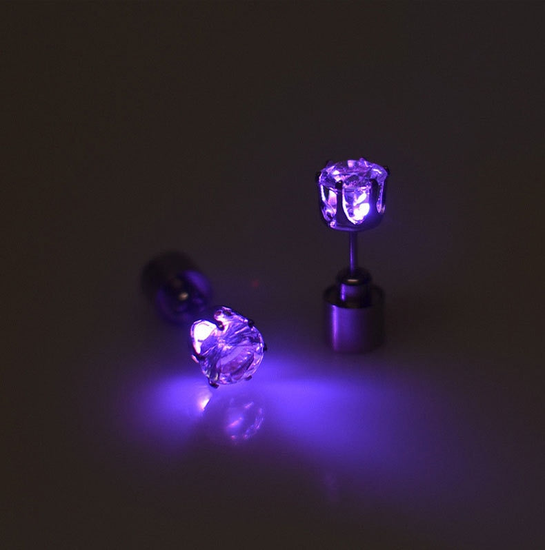 Light Up LED Bling Ear Stud Rings