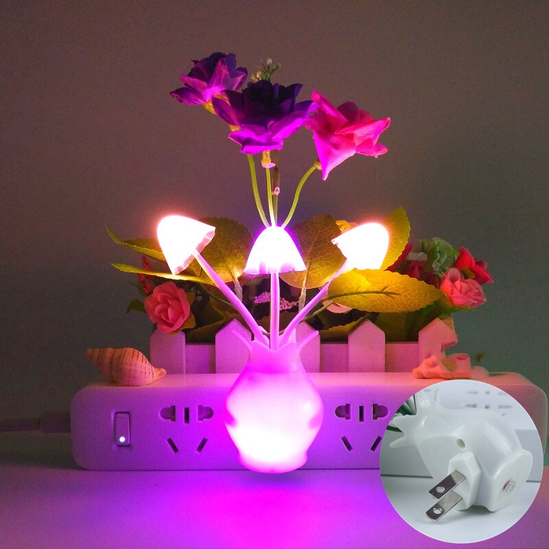 LED Novelty light Mushroom Flower light sensor night lamp