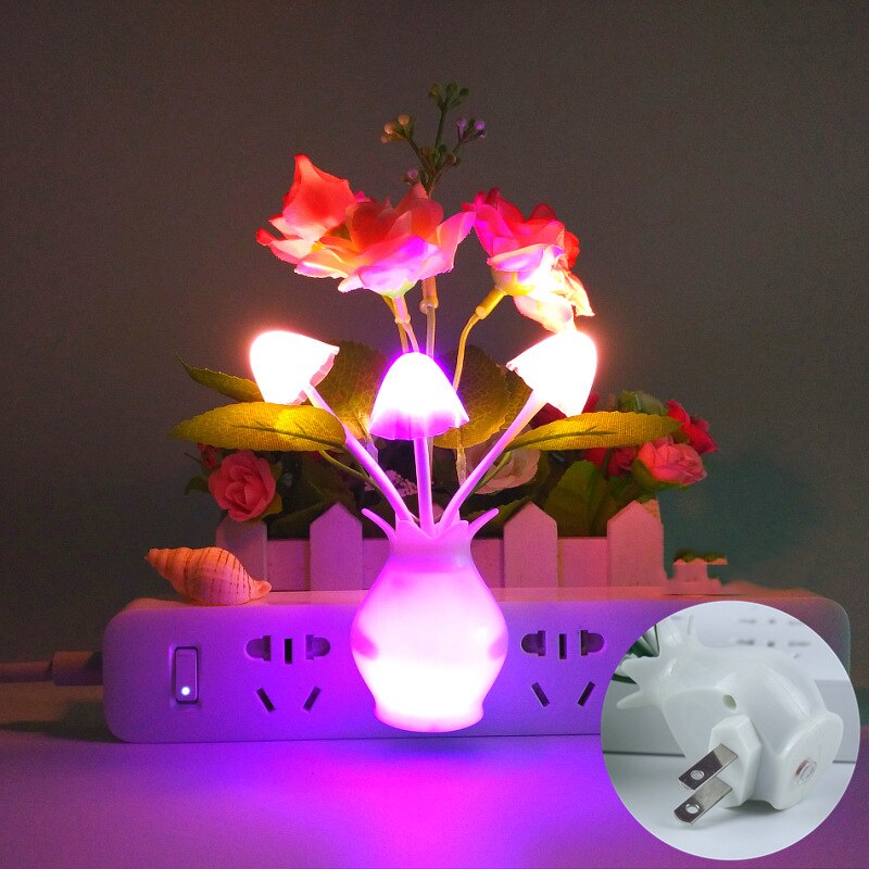 LED Novelty light Mushroom Flower light sensor night lamp