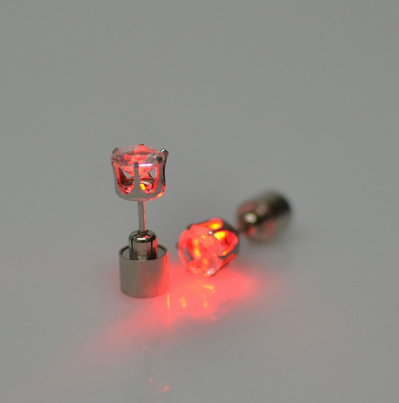 Light Up LED Bling Ear Stud Rings