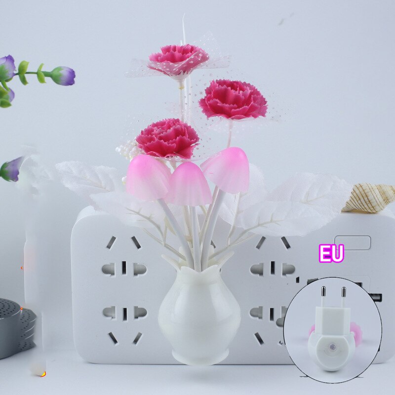 LED Novelty light Mushroom Flower light sensor night lamp