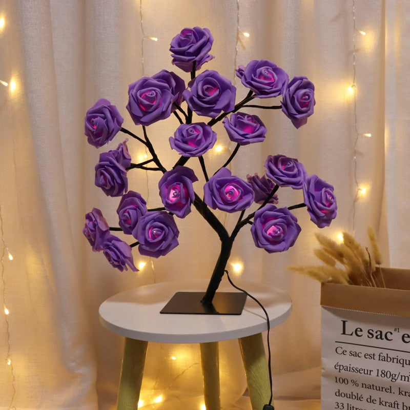 LED Rose Flower Tree Lights USB Table Lamp